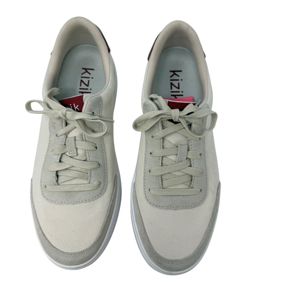 Kizik Prague Mens size 8.5 Hands Free Tan Sneakers Cream Womens Size 10 New